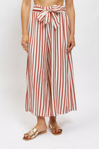 Pantalone palazzo a righe con cinta