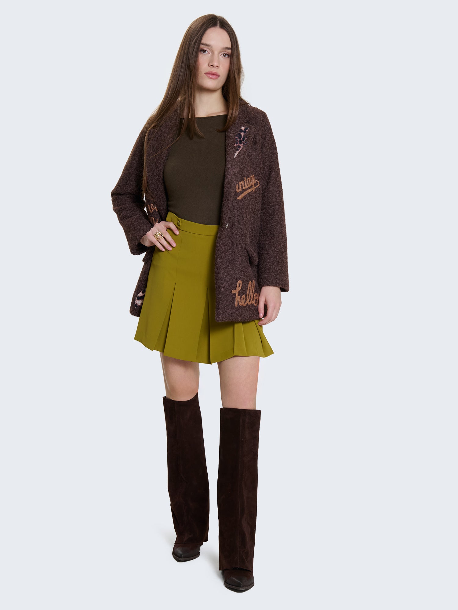 Blazer in lanacotta con patch