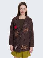 Blazer in lanacotta con patch