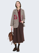 Blazer spigato con scritta More Amor