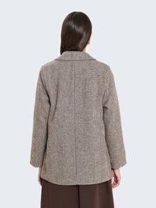 Blazer spigato con scritta More Amor