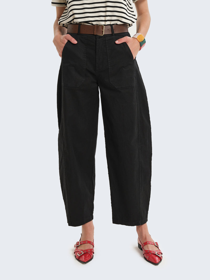 Pantaloni balloon cargo con cintura