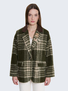 Blazer in lana cotta a quadri