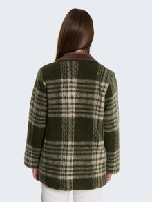 Blazer in lana cotta a quadri