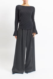 Maglia asimmetrica con manica volant