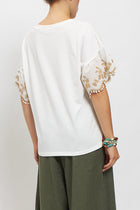 T-shirt con maniche ricamo