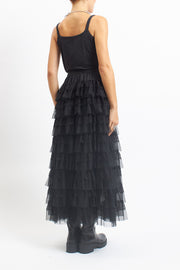 Gonna lunga con balze in tulle