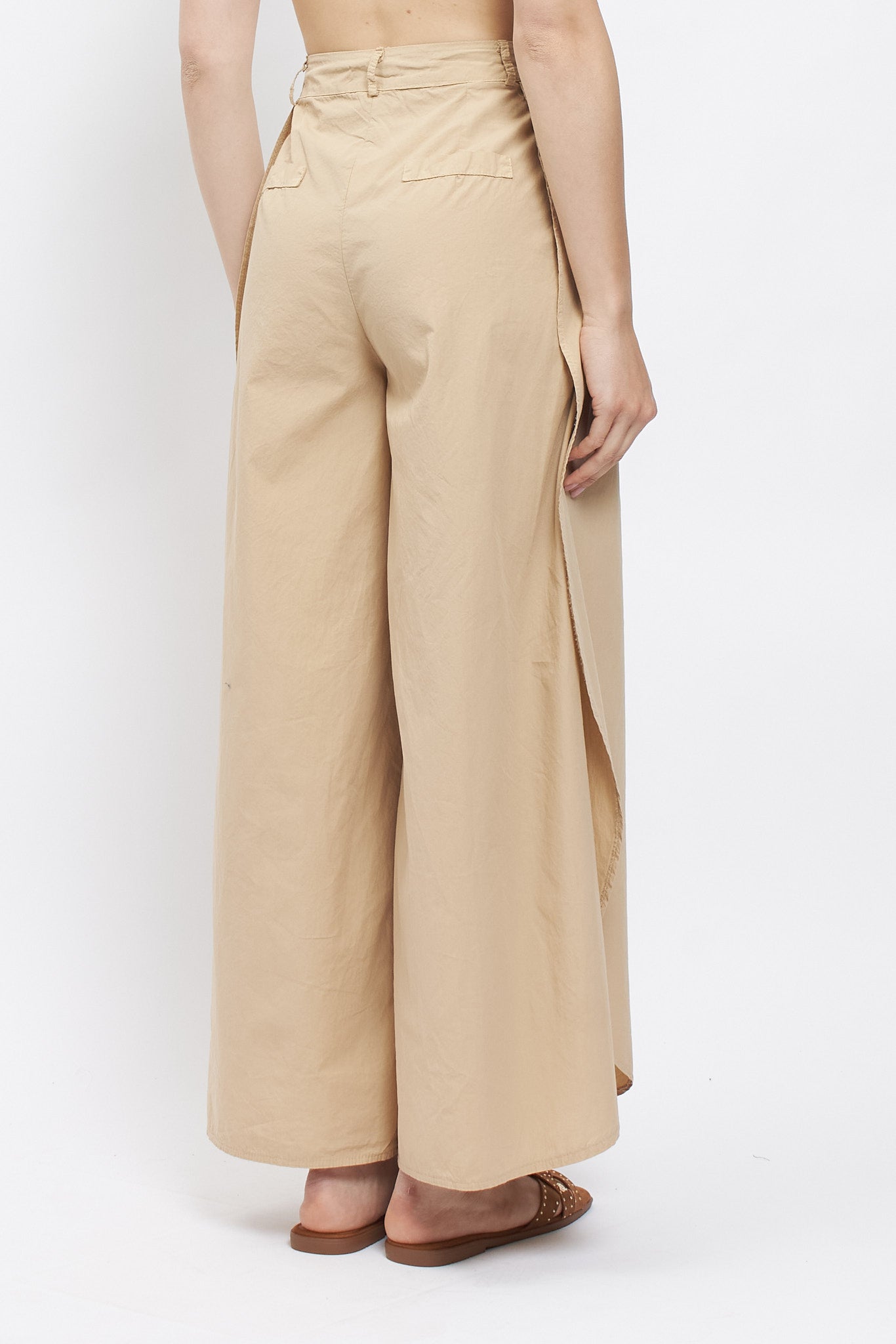 Pantaloni in cotone con spacchi laterali