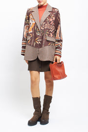 Blazer con fantasia patchwork