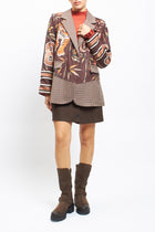 Blazer con fantasia patchwork
