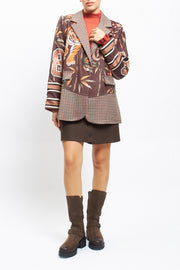 Blazer con fantasia patchwork
