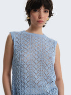Sleeveless perforated shirt