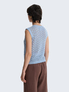Sleeveless perforated shirt