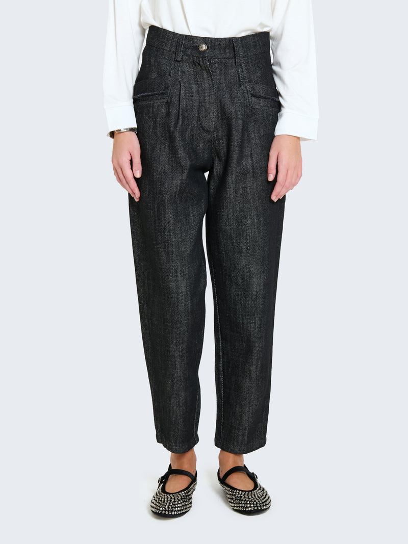 Pantaloni balloon in denim