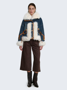 Pantaloni culotte in ciniglia con cintura