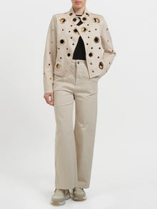 Giacca in ecocamoscio con anelli