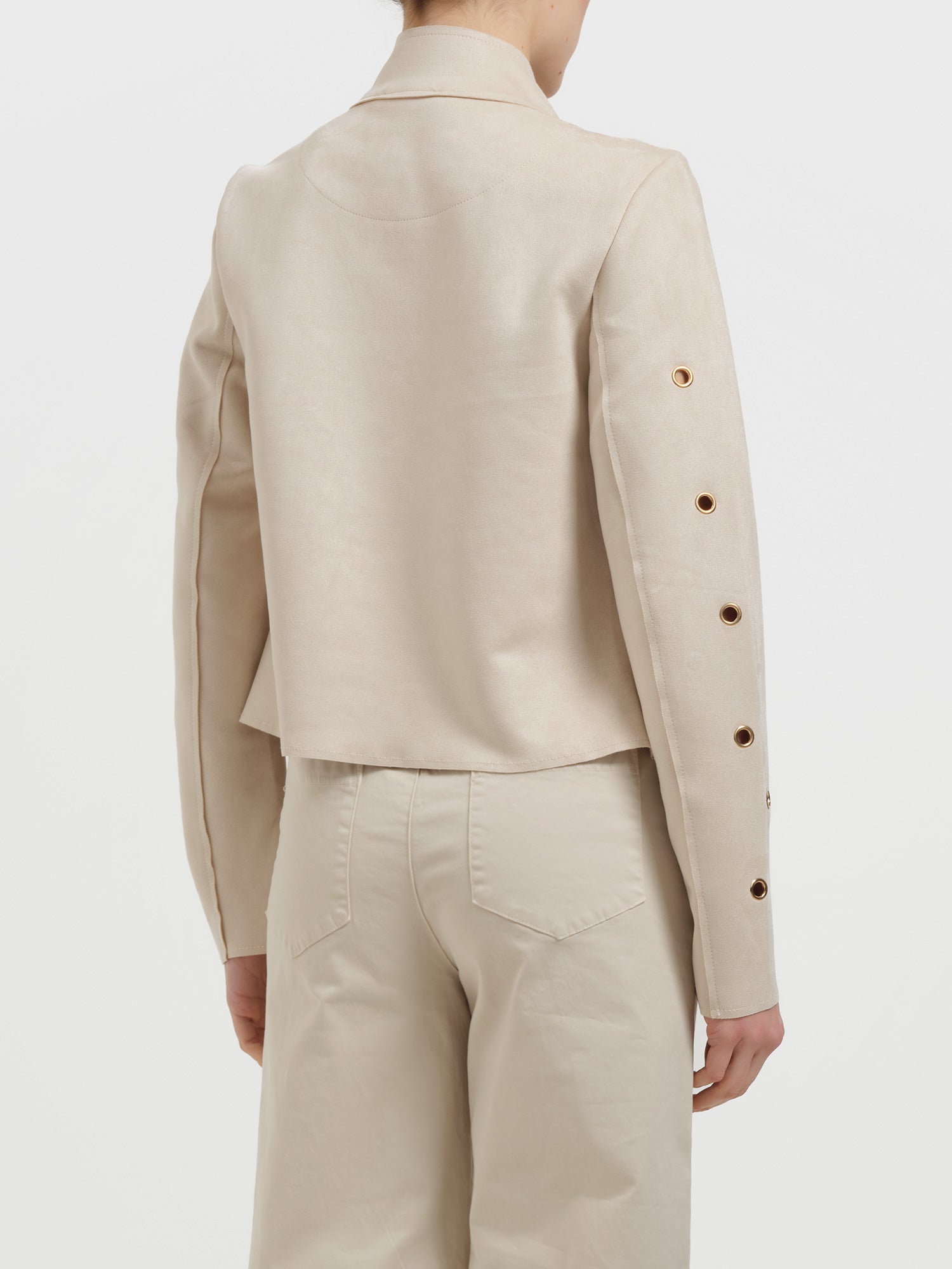 Giacca in ecocamoscio con anelli