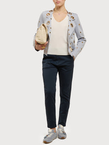 Giacca in ecocamoscio con anelli