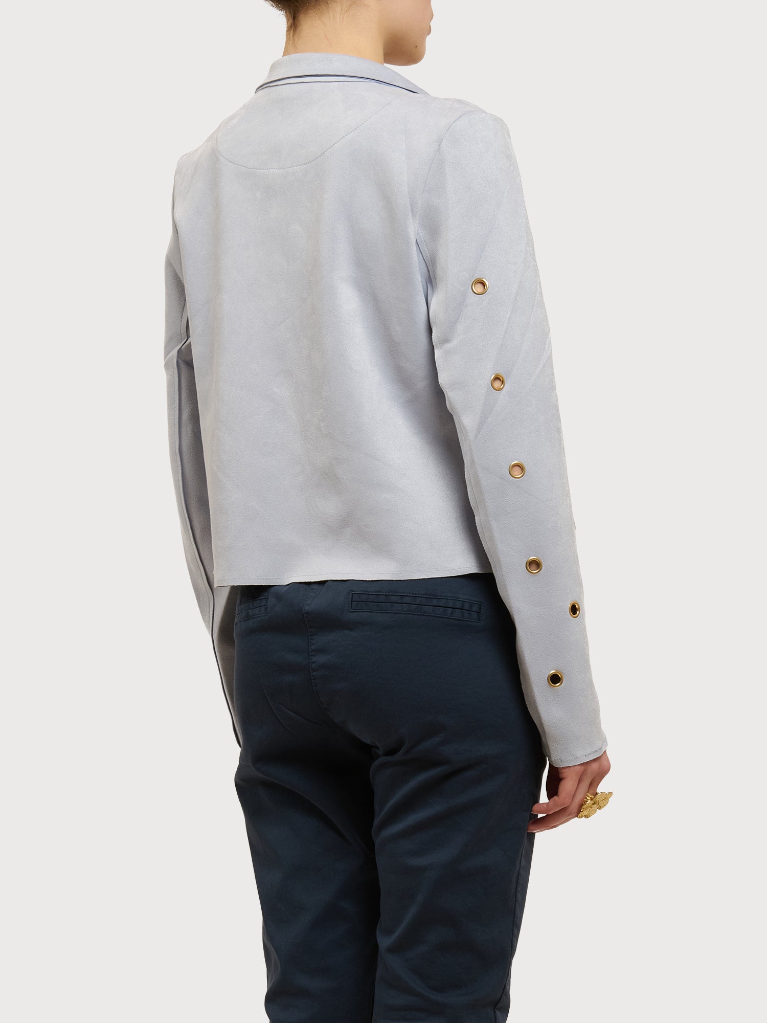 Giacca in ecocamoscio con anelli