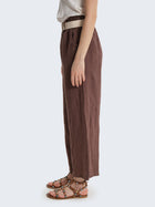 Pantaloni ampi in lino con cintura removibile