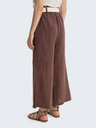 Pantaloni ampi in lino con cintura removibile