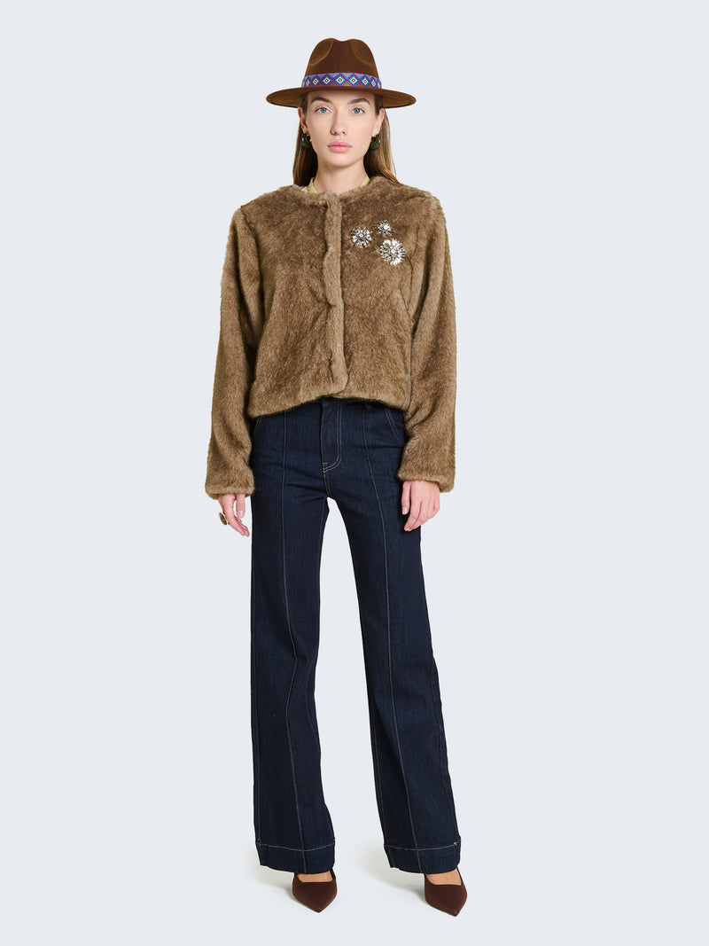 Jeans palazzo con dettaglio cuciture