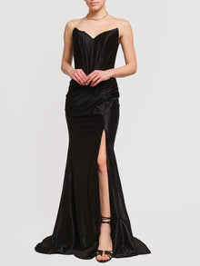 Abito lungo con corpetto