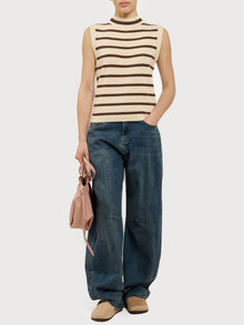 Lupetto a righe senza maniche