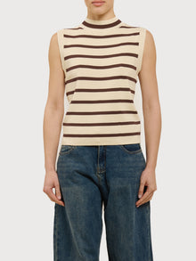 Lupetto a righe senza maniche