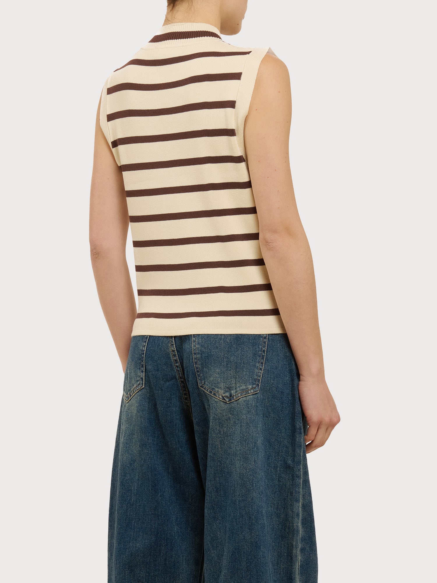 Lupetto a righe senza maniche