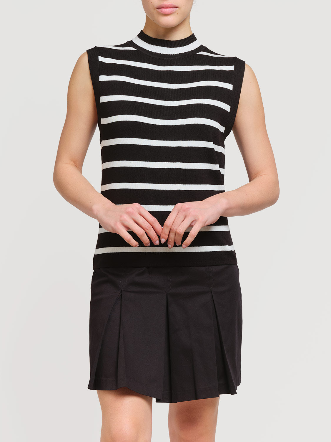 Lupetto a righe senza maniche