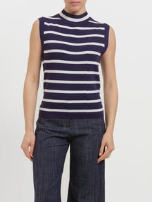 Lupetto a righe senza maniche