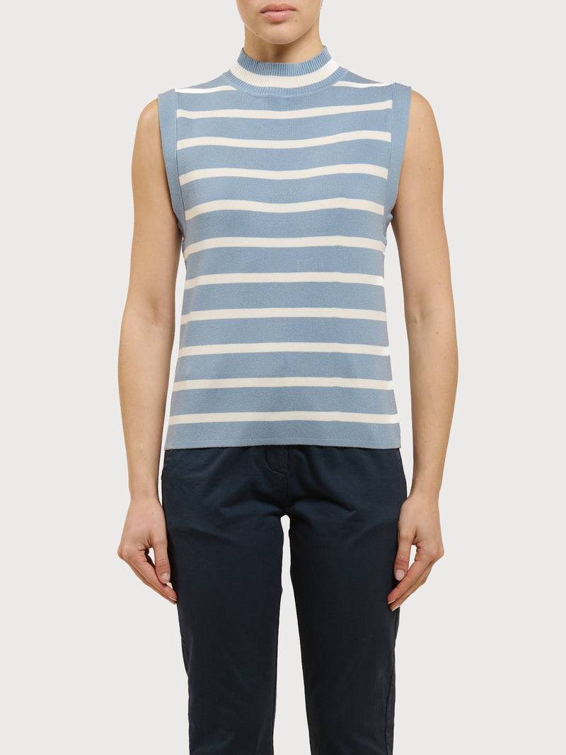 Lupetto a righe senza maniche