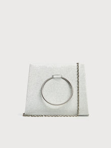 Borsa clutch con manico ad anello