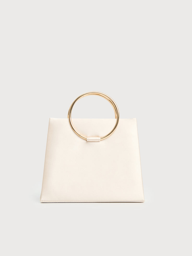 Borsa clutch con manico ad anello