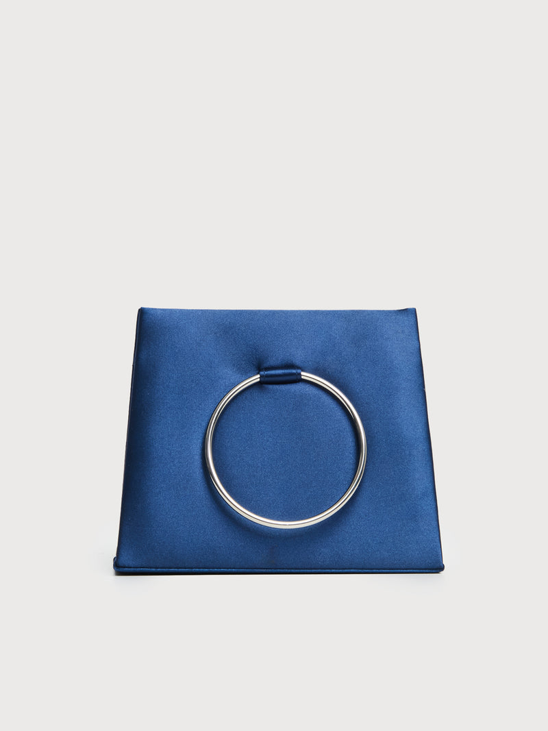 Borsa clutch con manico ad anello