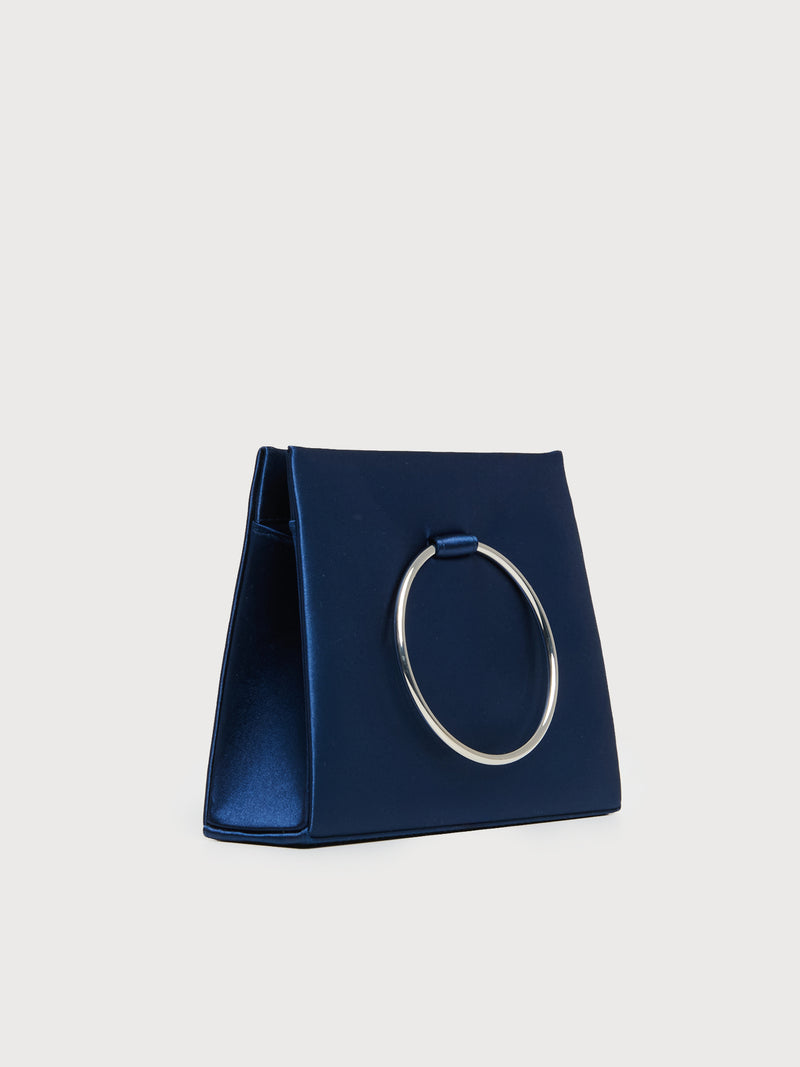 Borsa clutch con manico ad anello