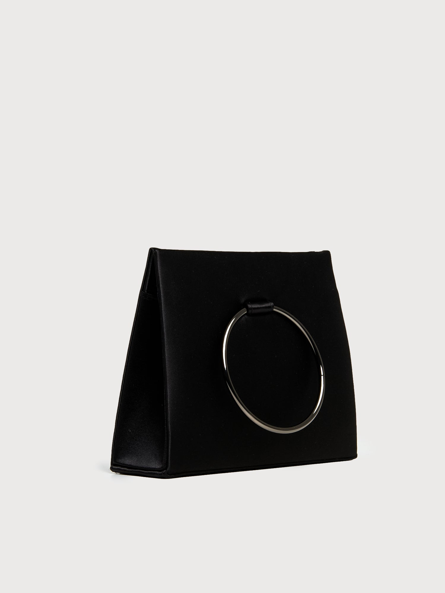 Borsa clutch con manico ad anello