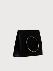 Borsa clutch con manico ad anello