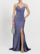 Abito lungo a sirena laminato