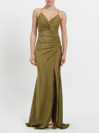 Abito lungo a sirena laminato