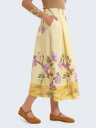 Gonna in cotone con fantasia