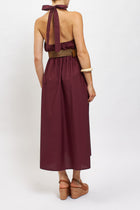 Abito in cotone con scollo all'americana