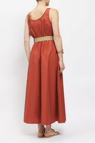 Abito midi in cotone con cintura