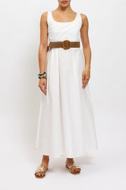 Abito midi in cotone con cintura