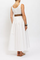 Abito midi in cotone con cintura
