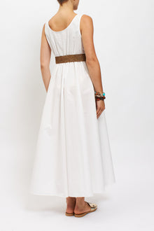 Abito midi in cotone con cintura