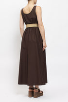 Abito midi in cotone con cintura