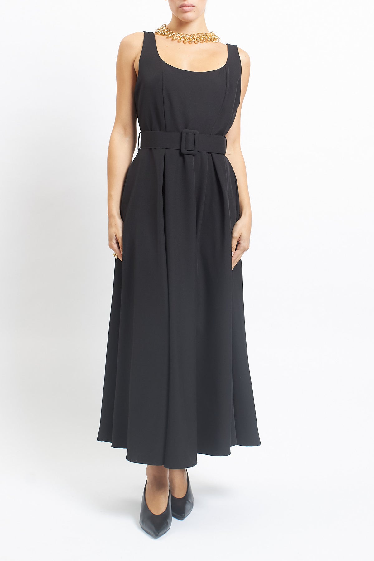 Dress with square neckline