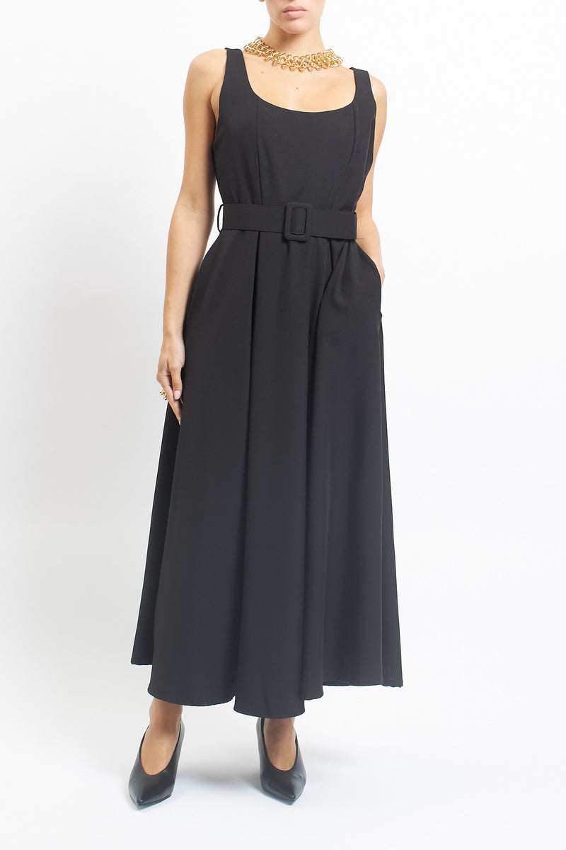 Dress with square neckline